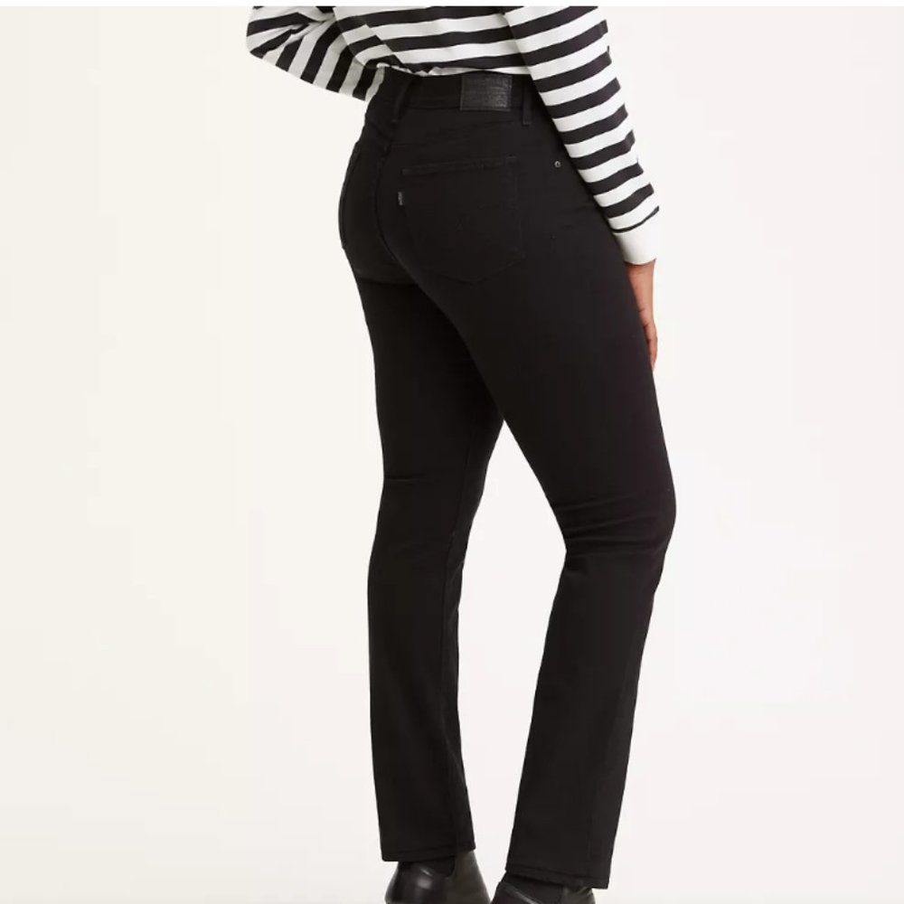 - Levi's 724 Black High-rise Straight leg Jeans 28x31